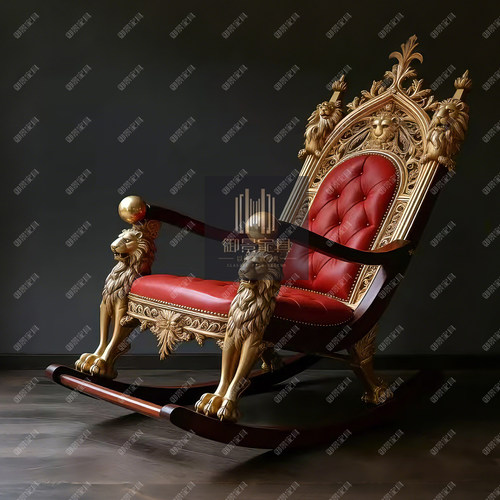 欧式实木摇摇椅法式巴洛克躺椅