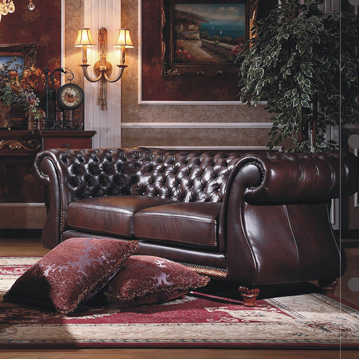 酒店办公室别墅饭店宾馆会所前台沙发组合124人欧式真皮沙发定制