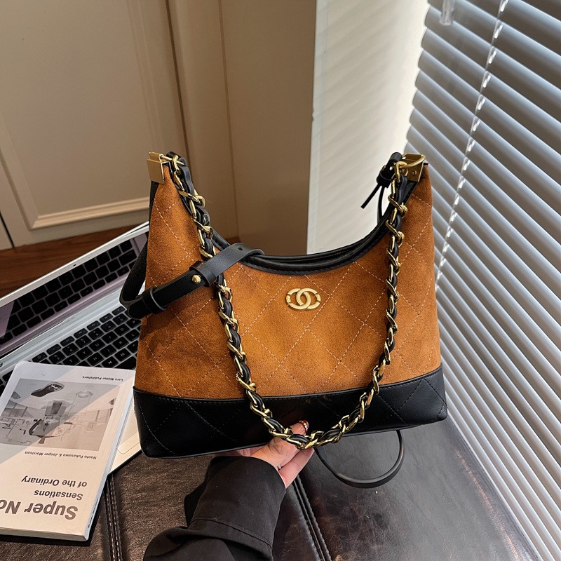 跨境2025新款菱格链条包女