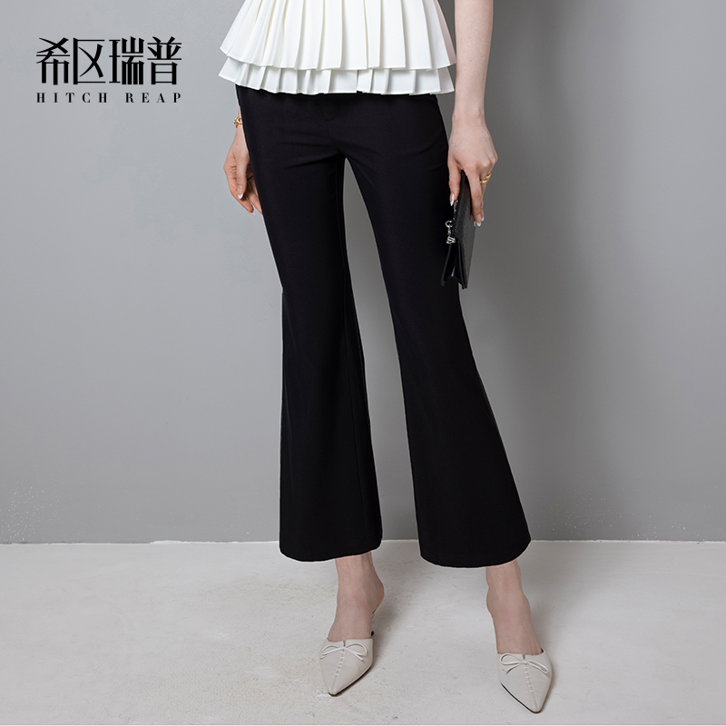 希区瑞普高端休闲西装裤女夏季新款气质修身微喇薄款时尚阔腿裤子