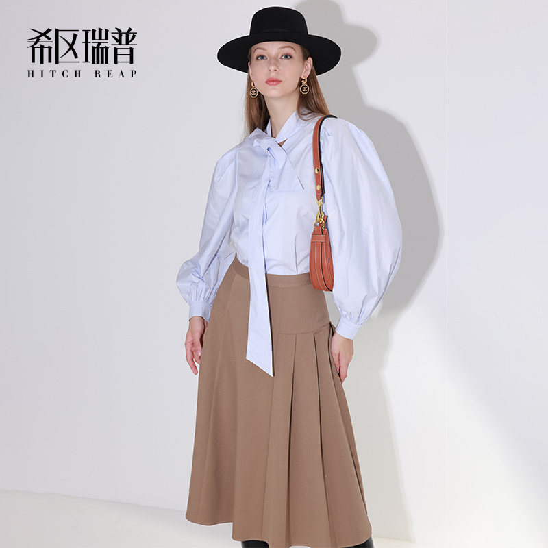 长袖法式衬衫白飘带优雅百搭宽松