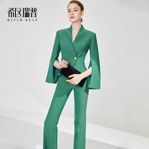 高端女总裁名媛秋冬新款职业西服