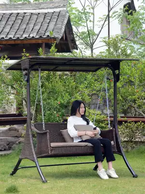Outdoor swing hanging chair Garden Garden Garden rocking chair villa balcony rattan chair adult leisure hanging basket hammock Outdoor