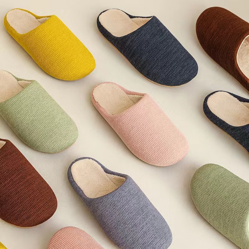 新款男女棉拖鞋保暖简约纯色室内