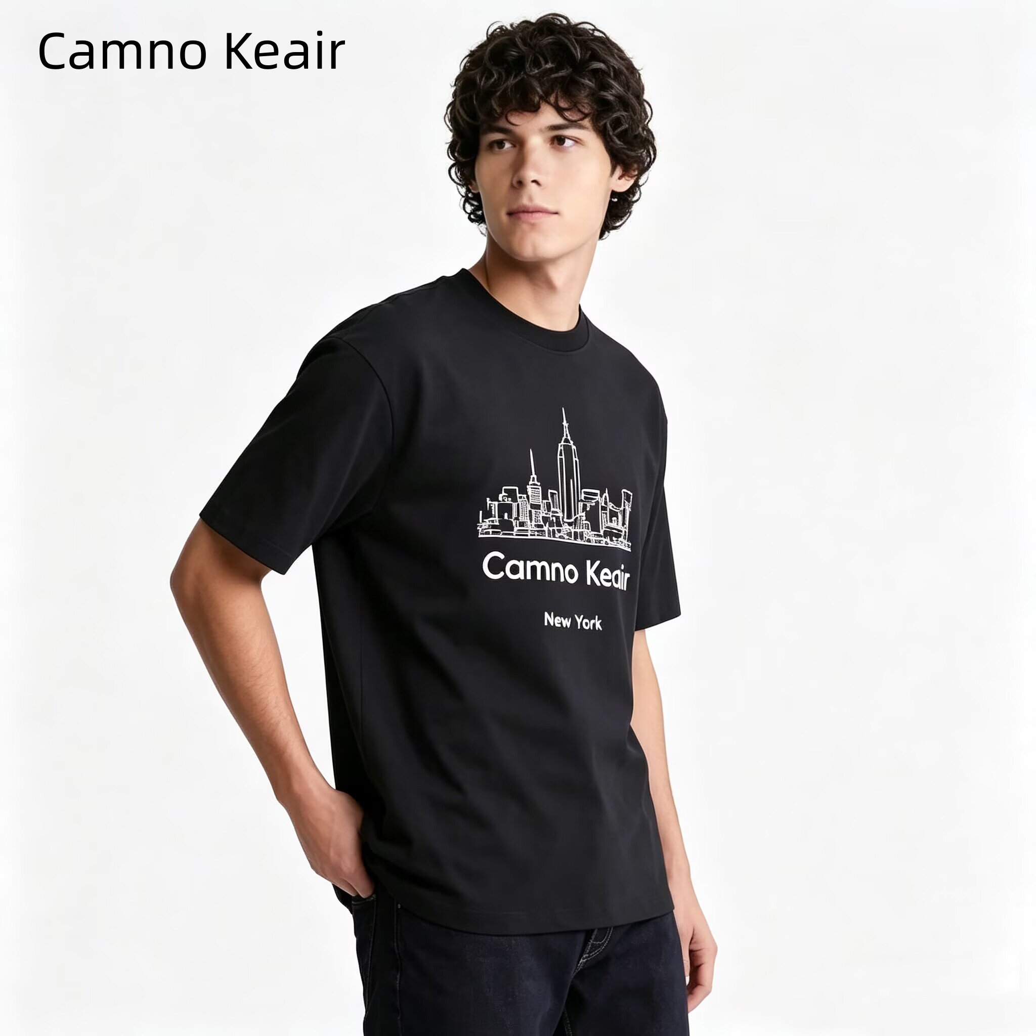 Camno Keair官网CK2-23021休闲男女纯棉短袖2026夏款透气上衣T恤