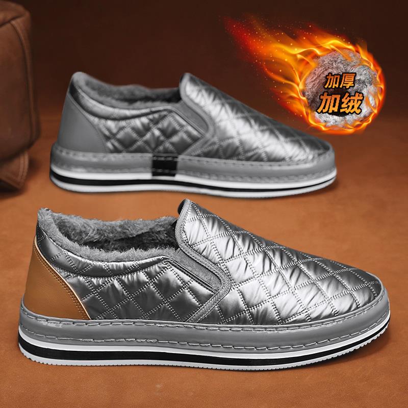 一脚蹬男鞋冬季2025新款加绒加厚保暖抗寒厚底防水防滑东北二棉鞋