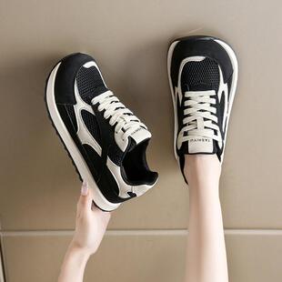 鞋子女2025新款秋季轻便透气网面德训鞋软底防滑不累脚运动休闲鞋