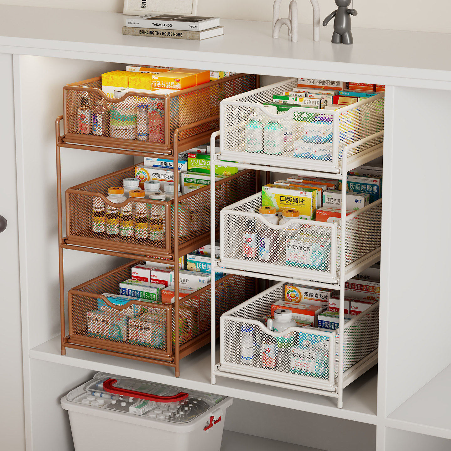 药品药物收纳盒家用抽屉式医药箱大容量药柜家庭装分层药品置物架,收纳整理,医药箱,淘宝优惠券,粉丝福利购,淘宝优惠卷