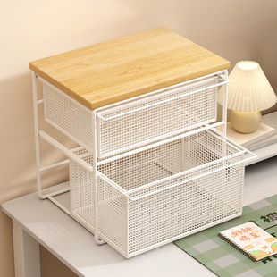 打印机置物架台面小型双层复印机放置架办公室桌面A4文件收纳架子