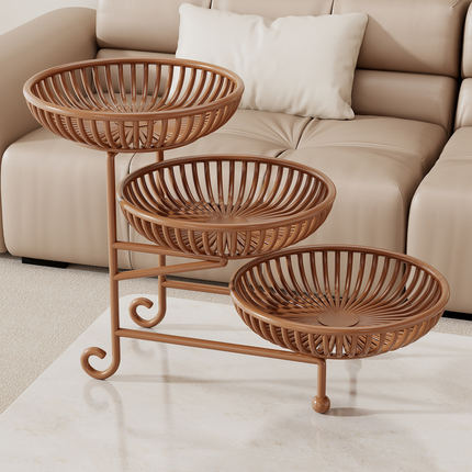 水果盘客厅茶几家用多层水果篮新中式水果点心干果零食摆放置物架