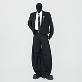 VE2 上衣礼服 外套男发型师时髦韩版 小众结构设计感短款 垫肩西装