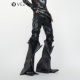 暗黑先锋堆积感PU皮裤 弹力修身 小脚裤 VE2 可拆卸喇叭腿套拖地长裤