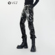 亚文化四季 薄款 漆皮亮面PU皮裤 VE2 男团舞台艺演堆积感朋克小脚裤