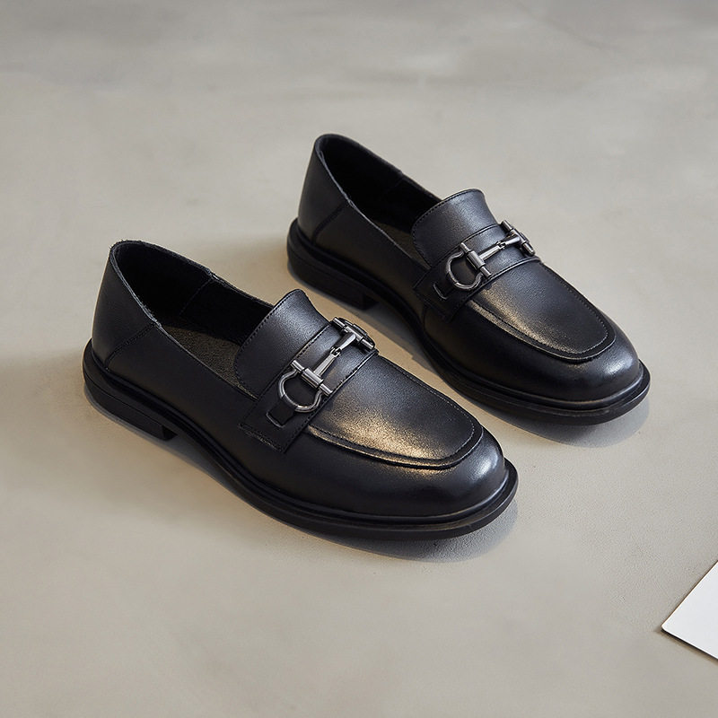 一脚蹬乐福鞋豆豆鞋真皮软底皮鞋单鞋女百搭妈妈工作鞋女黑色单鞋,女鞋,乐福鞋（豆豆鞋）,淘宝优惠券,粉丝福利购,淘宝优惠卷