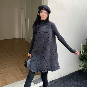 千金风波点下摆鱼尾两件套背心裙送胸针+内搭8163-B280-P155-K205，女装连衣裙，浙宝280