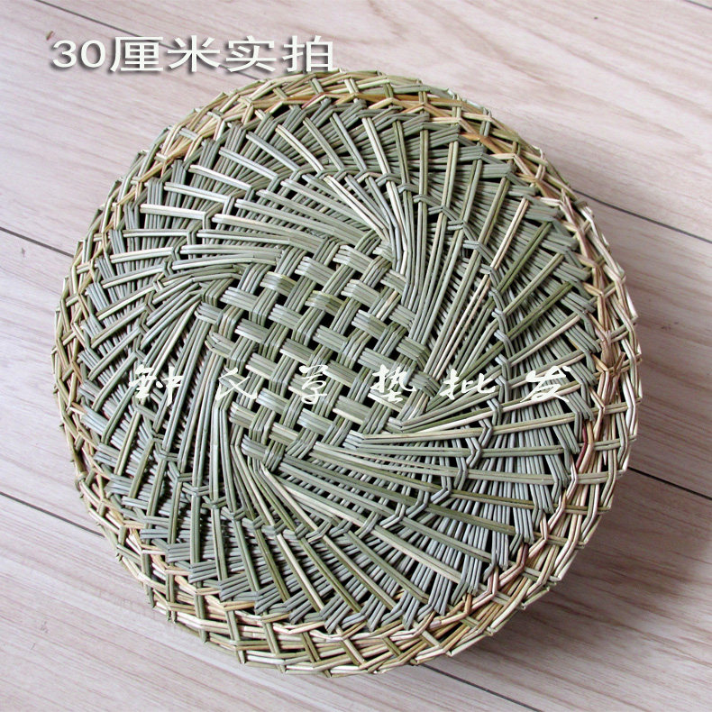 大小圆形蒸包子草垫 手工编织各种规格小笼包草垫子 馒头蒸笼垫
