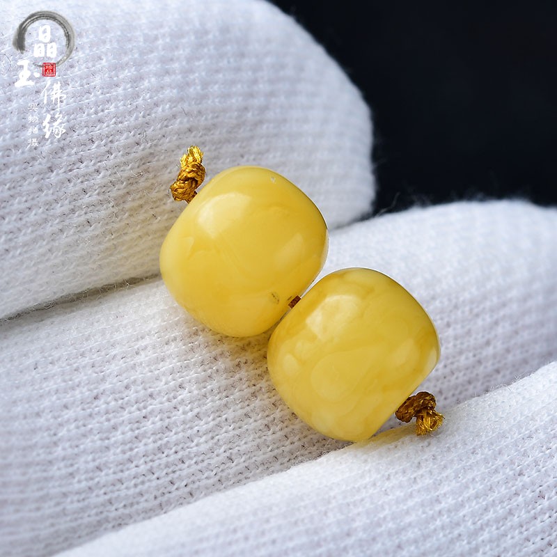 俄料天然蜜蜡老型珠桶珠散珠单珠单颗小圆珠腰珠琥珀车轮手串配珠