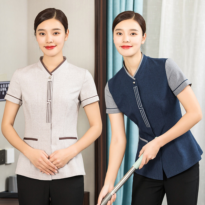物业清洁阿姨保洁工作服夏季透气短袖高档酒店客房长袖保洁服套装