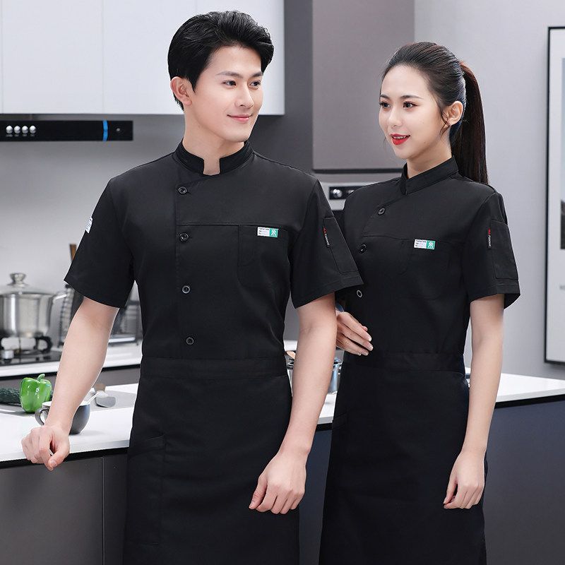 厨师服短袖酒店饭店餐厅厨师制服蛋糕房面点师厨房男女工作服夏装