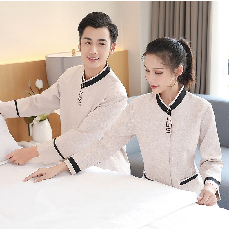 保洁工作服女长袖酒店宾馆客房服务员短袖物业家政阿姨制服套装夏