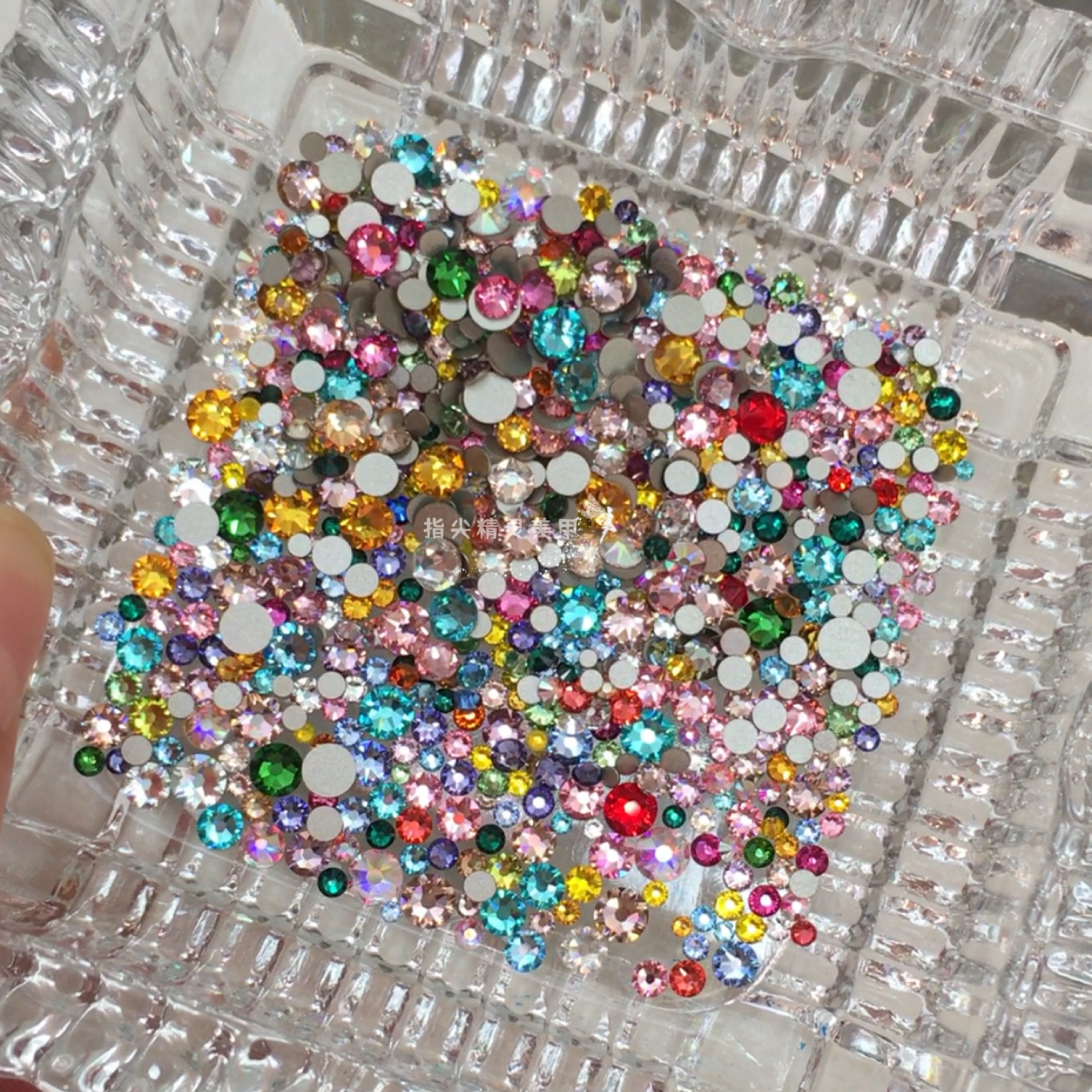 【施】正品奥钻平底圆钻混色混装 美甲手机美容服饰镶钻饰品小钻