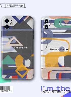 LIVECASE原创几何简单的情侣适用苹果11/12PROMAX手机壳IPhoneXSR