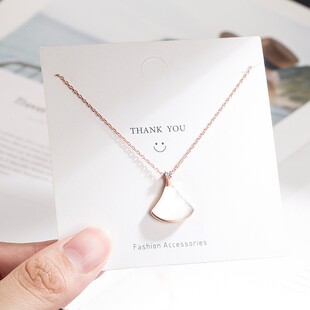 s925银小裙子扇形项链纯银女轻奢小众高级设计感2022年新款女饰品