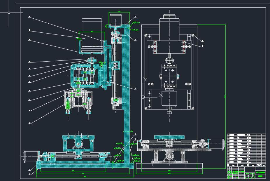 双头可调立式钻床设计(z5163立式钻床的改进设计)cad 说明素材