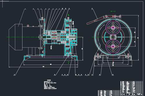 JD-1型调度绞车的设计2D图机械CAD+说明图纸