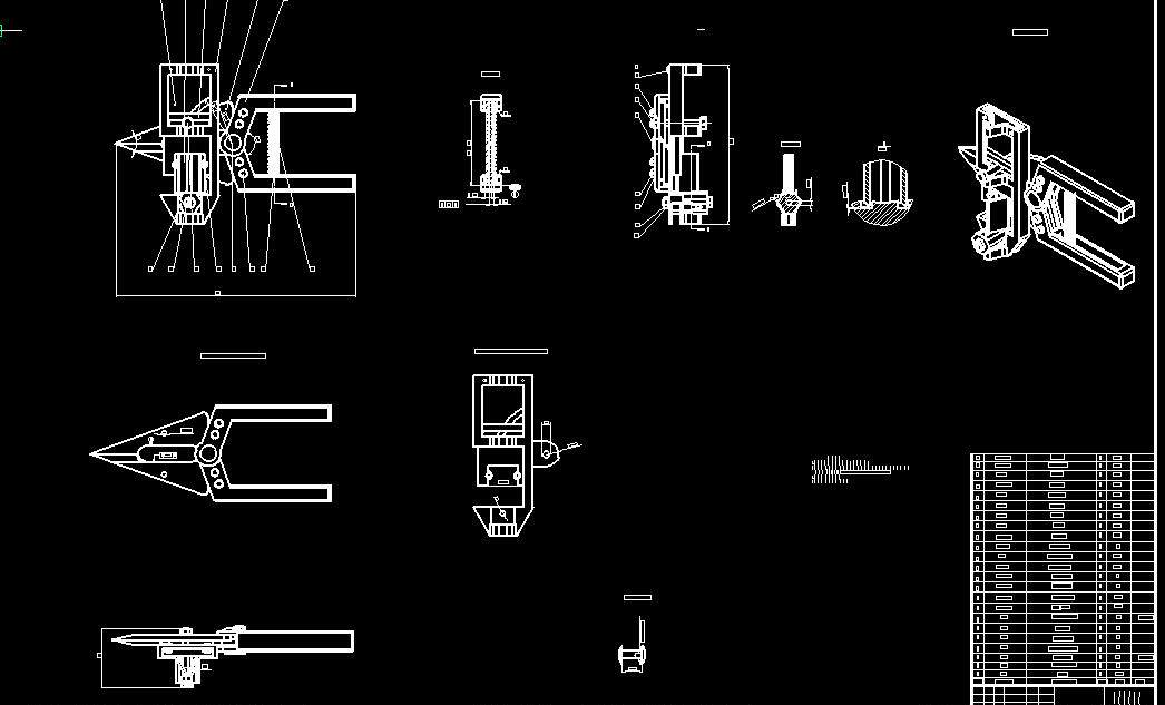 葡萄苗嫁接机的设计2d图机械cad素材