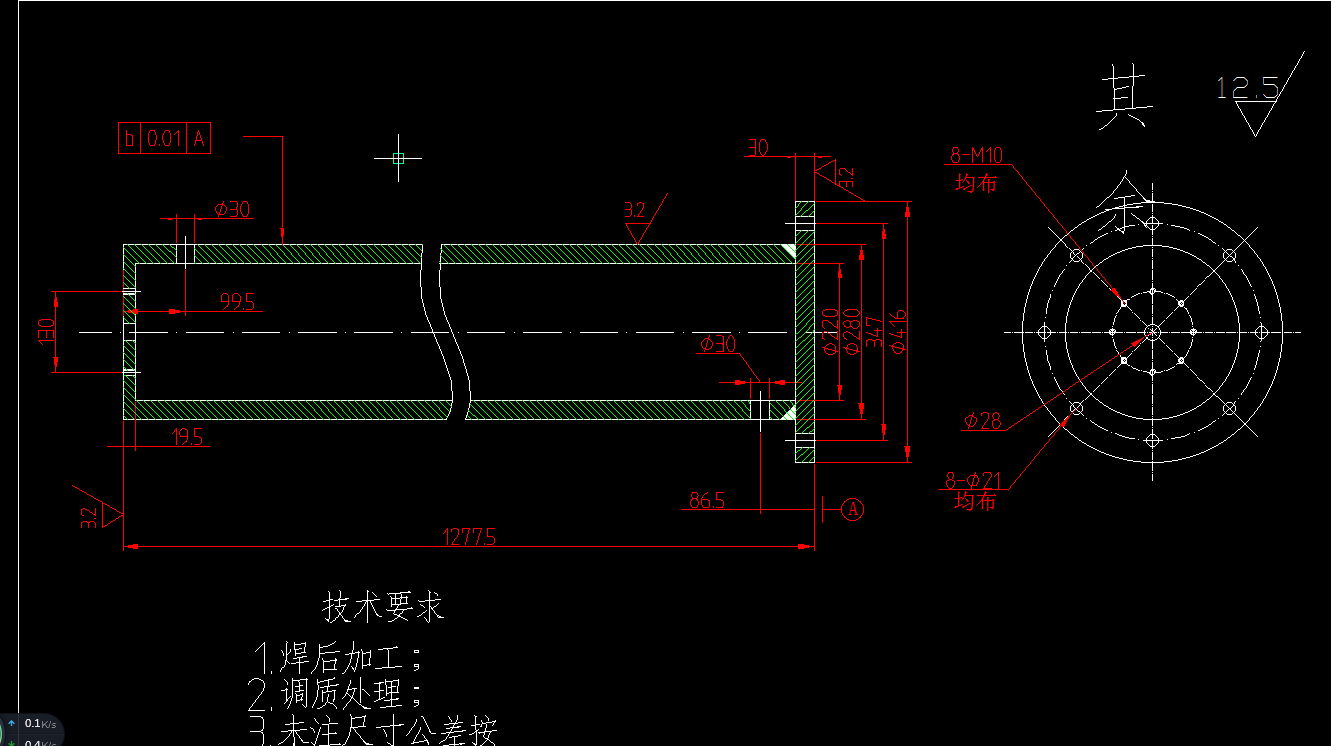 发动机过载模拟实验台设计2D图机械CAD素材