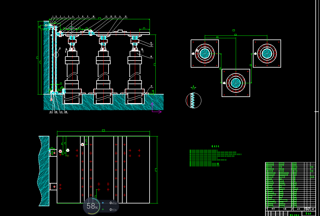 30吨板坯升降台设计2d图机械素材