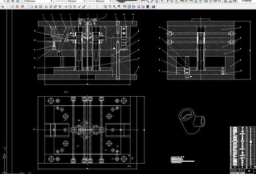 直三通注塑模设计2D图机械CAD+说明图纸