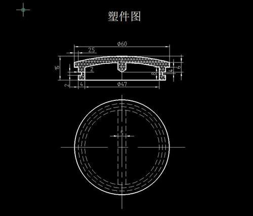 塑料盖注射模设计与成型工艺设计2D图机械CAD图纸