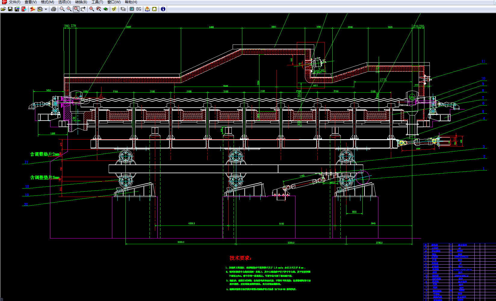 步进梁式再加热炉设计2d图机械cad素材