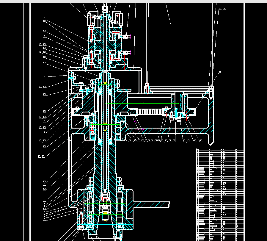 立式加工中心主轴部件设计2d图机械cad素材