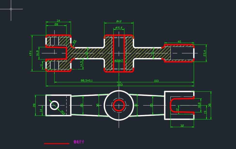 ca6140卧式车床上杠杆钻m12孔夹具设计2d图机械cad 说明素材