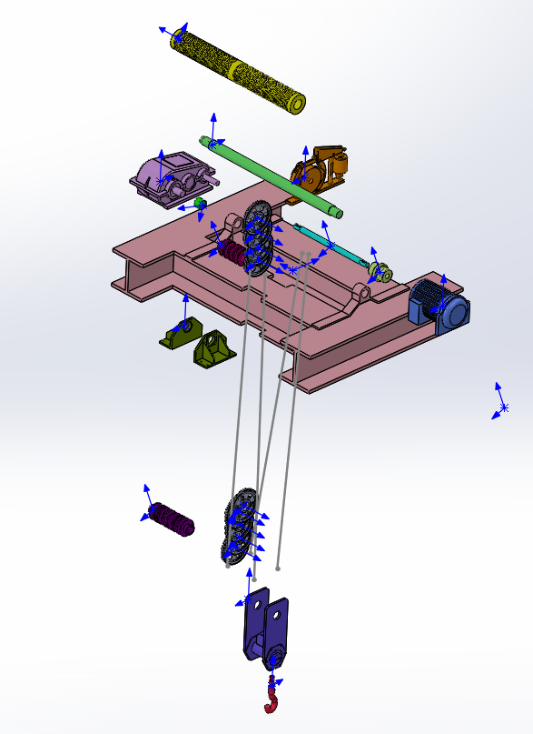 20t桥式起重机起升机构设计含三维一套2d图机械cad 说明素材