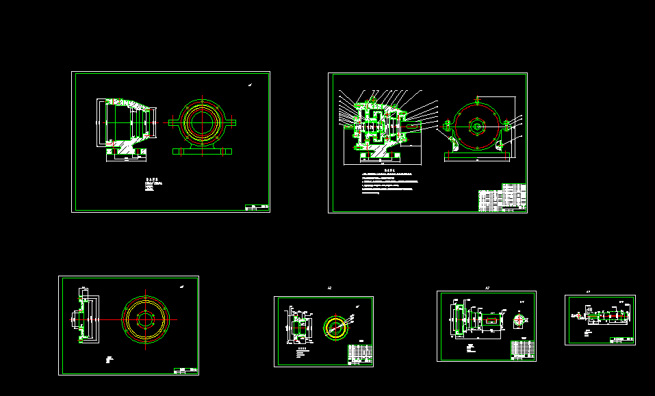 RP120-80 型辊压机行星齿轮减速器设计2D图机械CAD图纸
