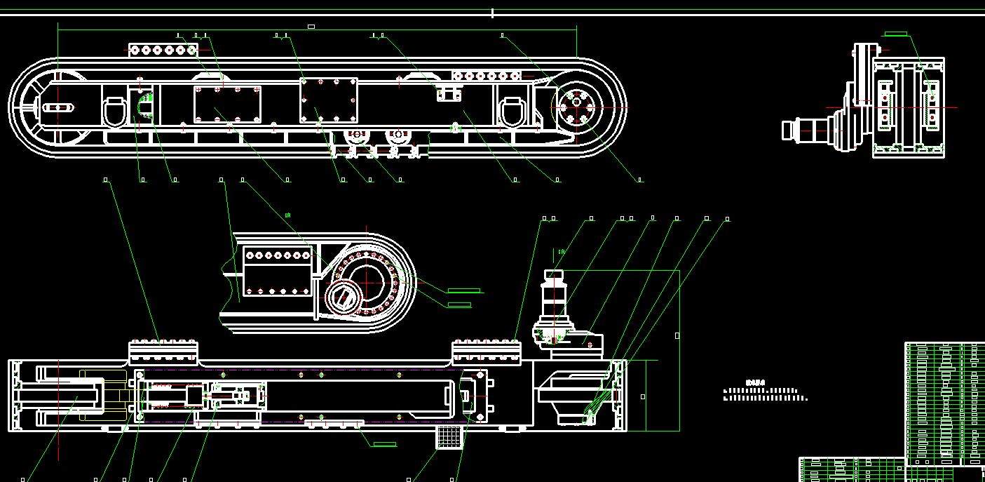 掘进机行走机构的结构设计2d图机械cad素材