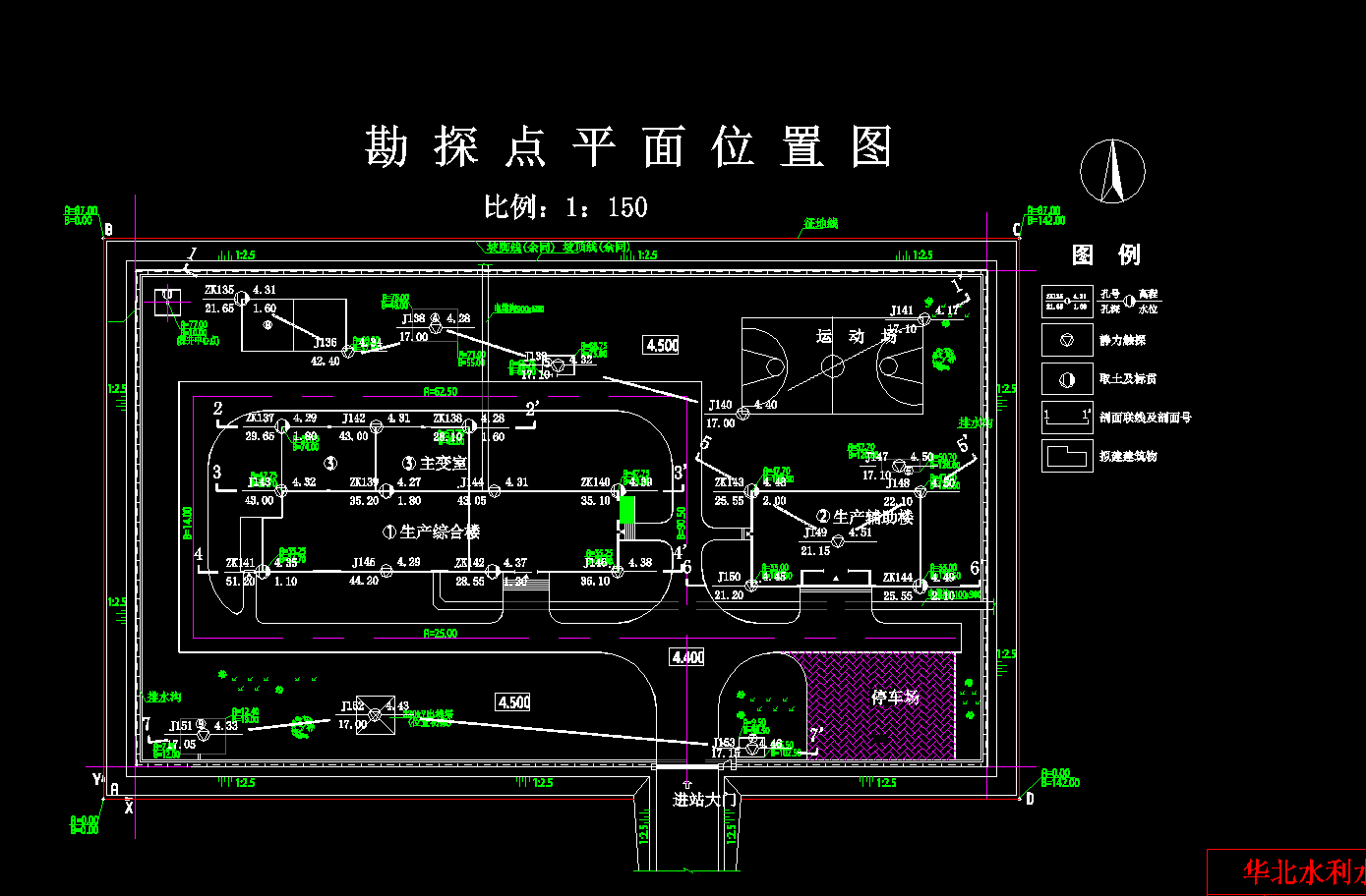 220kV变电站桩基础设计2D图机械CAD图纸