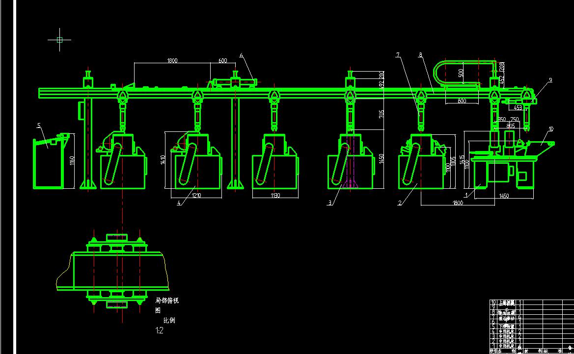 凸轮轴加工自动线机械手设计2d图机械cad素材