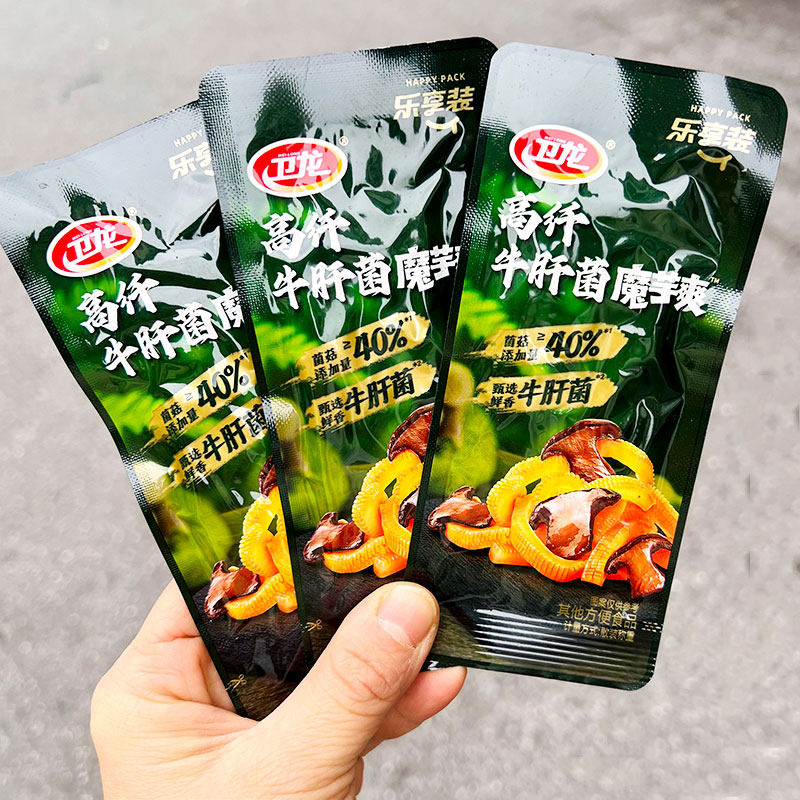 卫龙高纤牛肝菌魔芋爽乐享装网红零食小吃小包装解馋微辣整箱同款