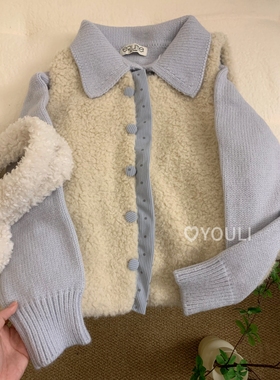 YOULI尤梨韩系复古毛绒马甲