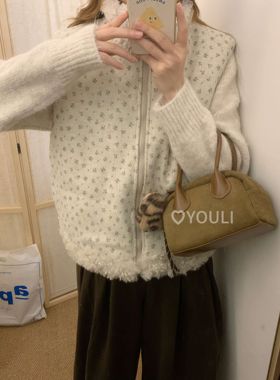 YOULI尤梨韩系复古双面穿碎花马甲女宽松慵懒风加厚保暖百搭背心