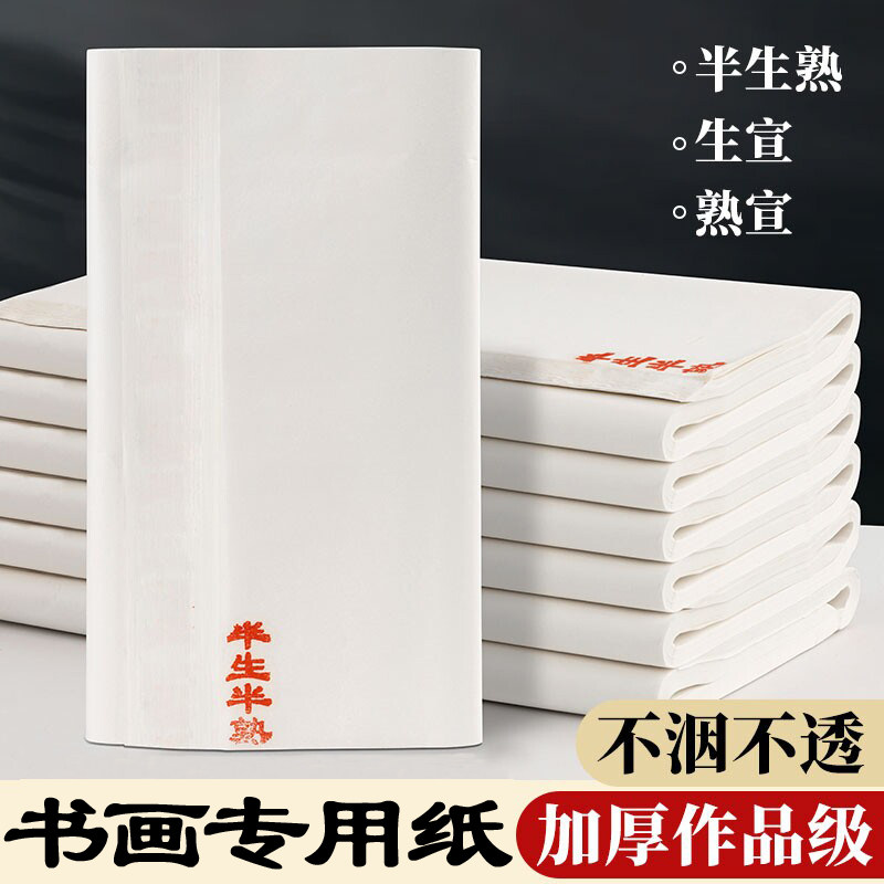 加厚纸半生半熟书法专用纸初学者毛笔字练习纸工笔画国画临摹纸