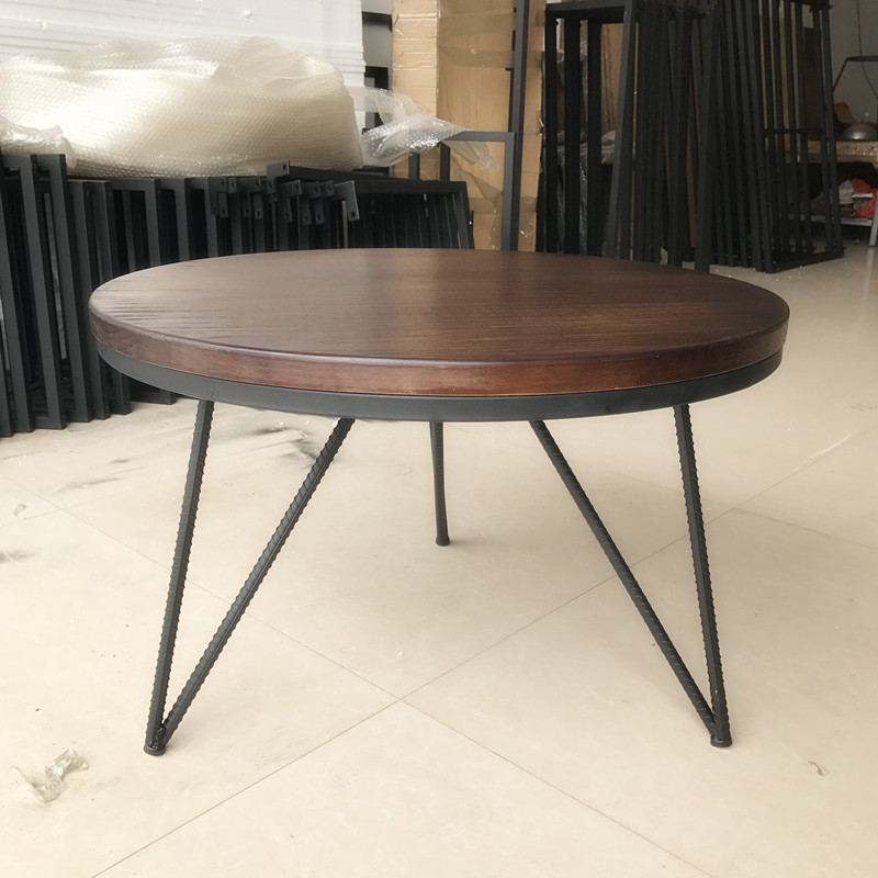 Ali American style tea table Simple Retro Northern Europe solid wood Iron art tea table Office a living room sofa circular Small tablein the Residential furniture , Categories , Tea table  category - from Buy2taobao.com to provide professional Taobao agent buy service