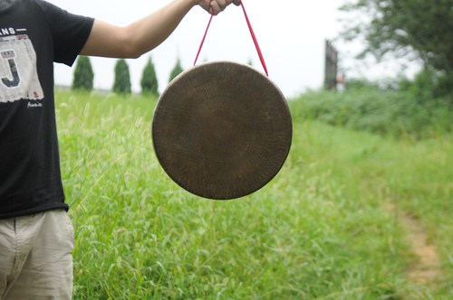 34~36~40 cm圆边平底高边锣纯手工青铜锣勾边平底锣圆弧高墙锣