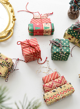 诺琪 圣诞节装饰品迷你圣诞礼物包礼盒礼物盒小挂饰圣诞树挂件