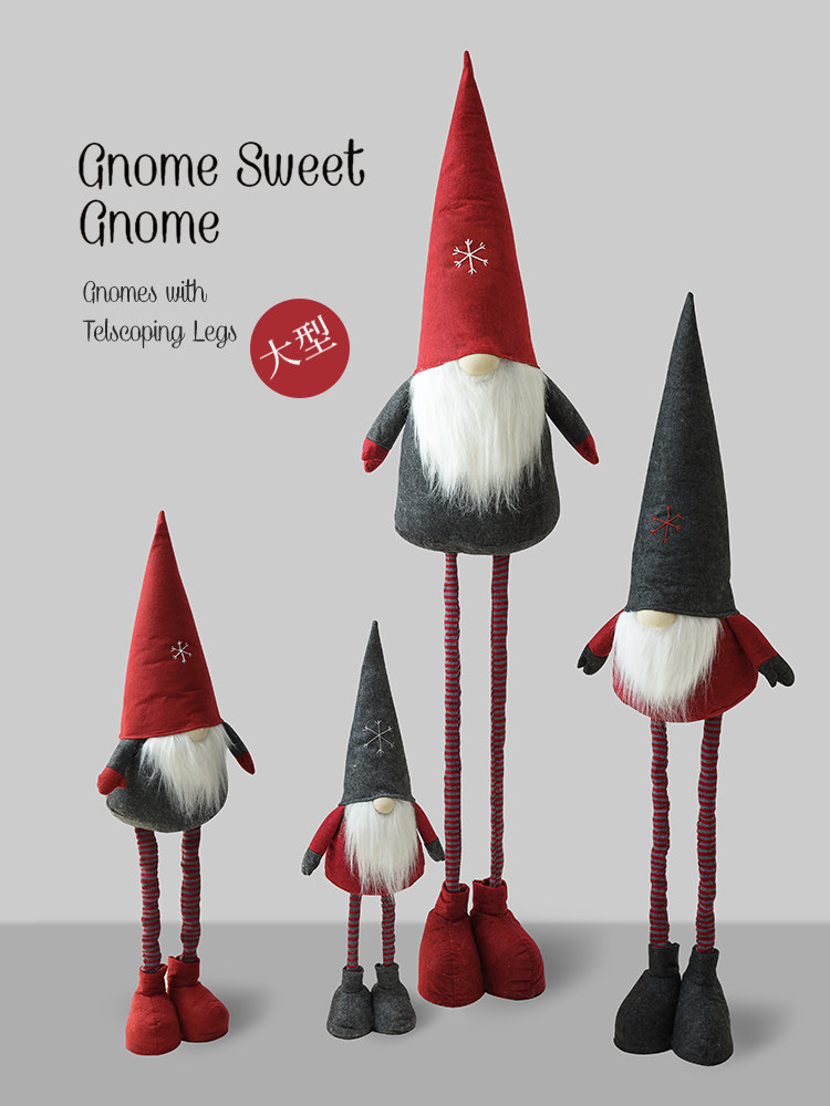 诺琪大型伸缩精灵圣诞节老人公仔玩偶摆件圣诞装饰品橱窗场景布置